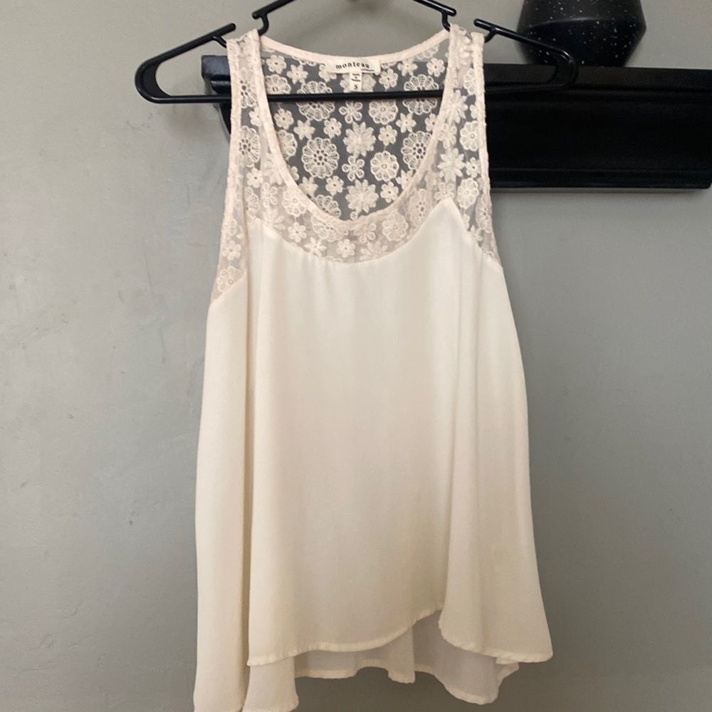 Monteau Small Laced Cream Tank